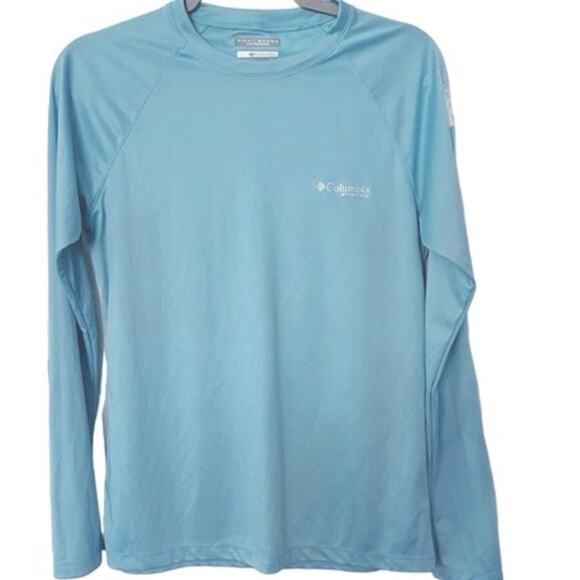 Columbia Men's Terminal Tackle Long Sleeve Shirt  Blue Size L Sun Protection - Picture 2 of 11